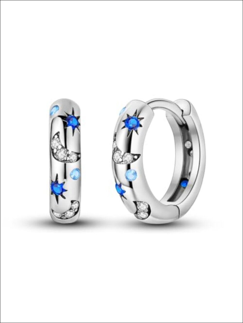 925 Sterling Silver Hoop Earrings Polished Finish Comfort Fit